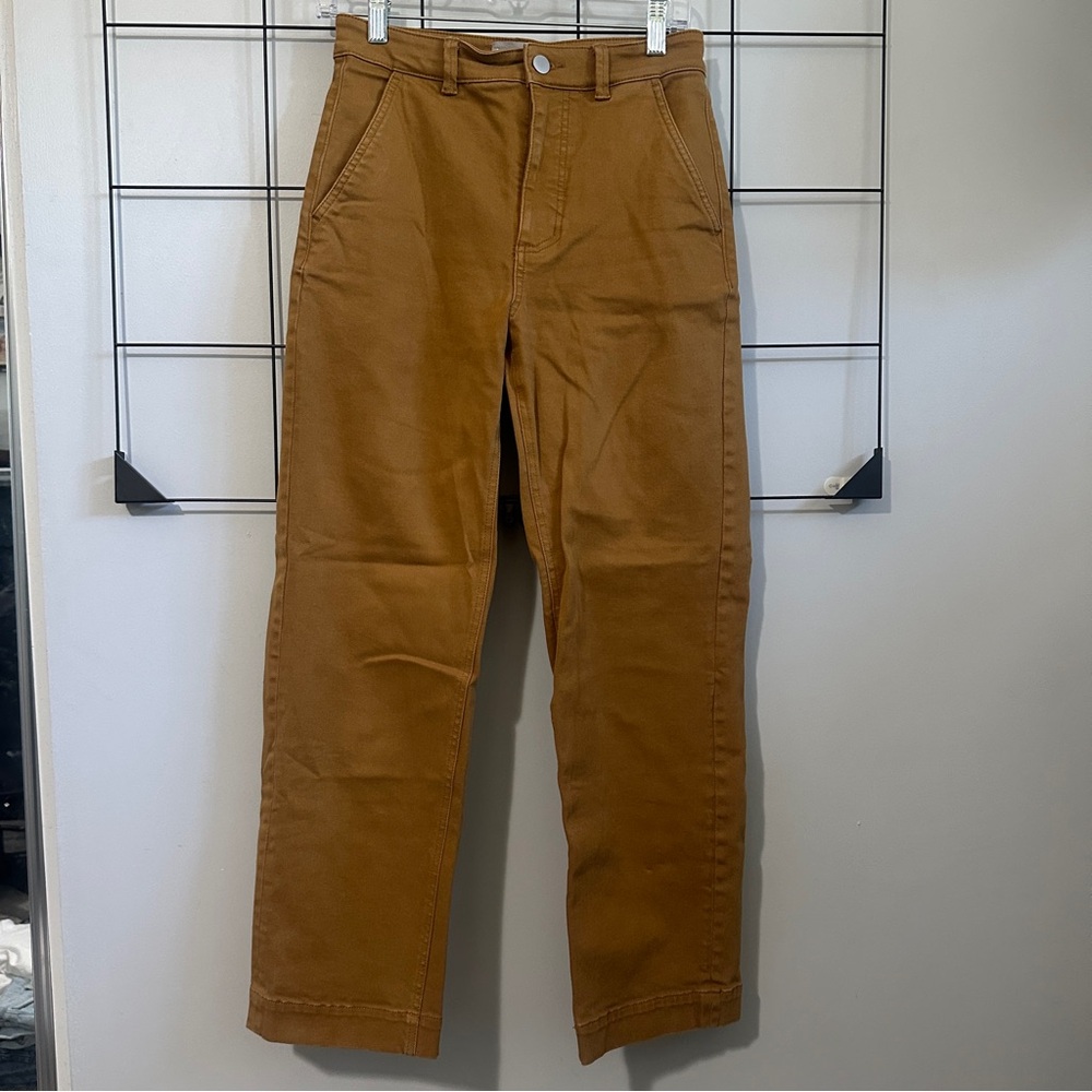 Everlane Straight Leg Crop Pants Brown
